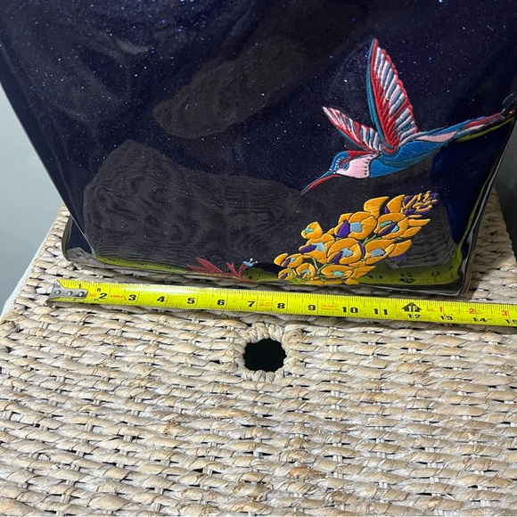 Consuela Haley Tote Bag Retired Hummingbird Blue Sparkles Classic Embroidered - Picture 4 of 10